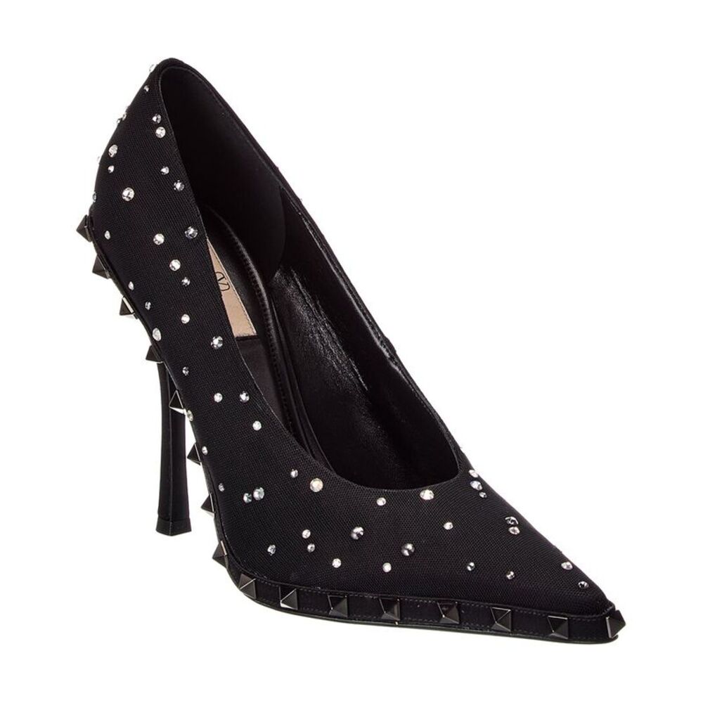 Valentino Rockstud 110 Mesh & Satin Pump, Blue